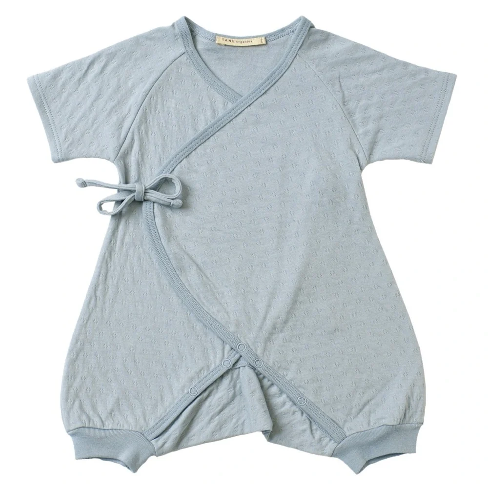 Soft Blue Baby Wrap Romper - Unbranded